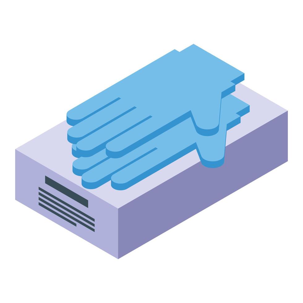 Gloves epoxy resin icon isometric vector. Wood table vector