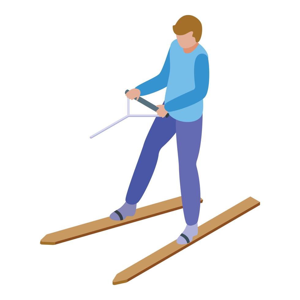 Speed water skiing icon isometric vector. Ski leisure vector