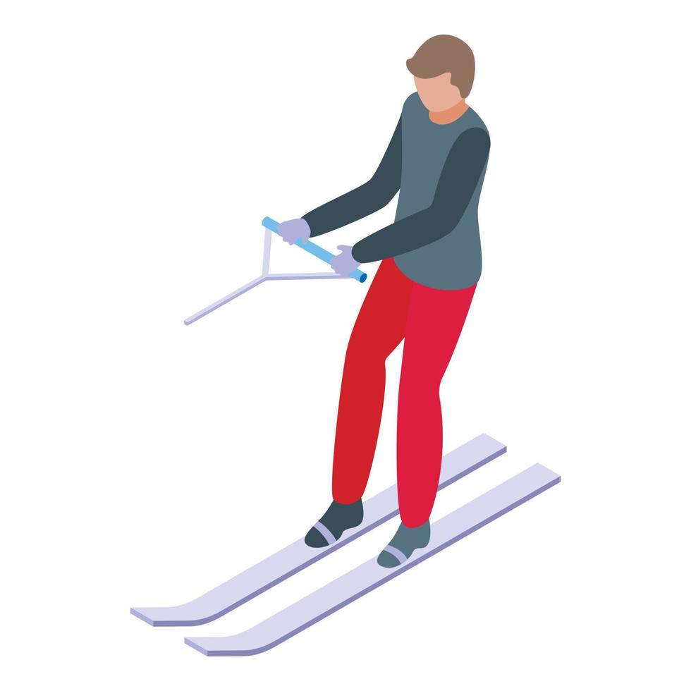 Water skiing icon isometric vector. Beach ski vector