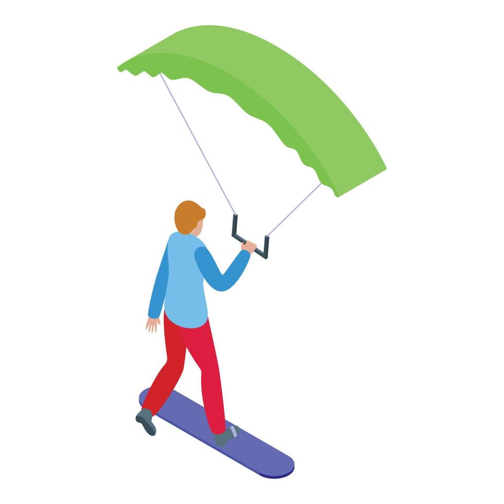 Kitesurfing icon isometric vector. Wind kite vector