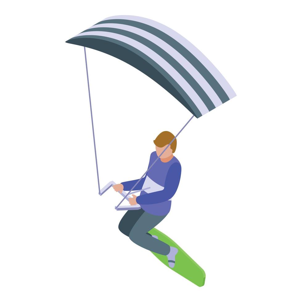 Jump kitesurfing icon isometric vector. Wind kite vector