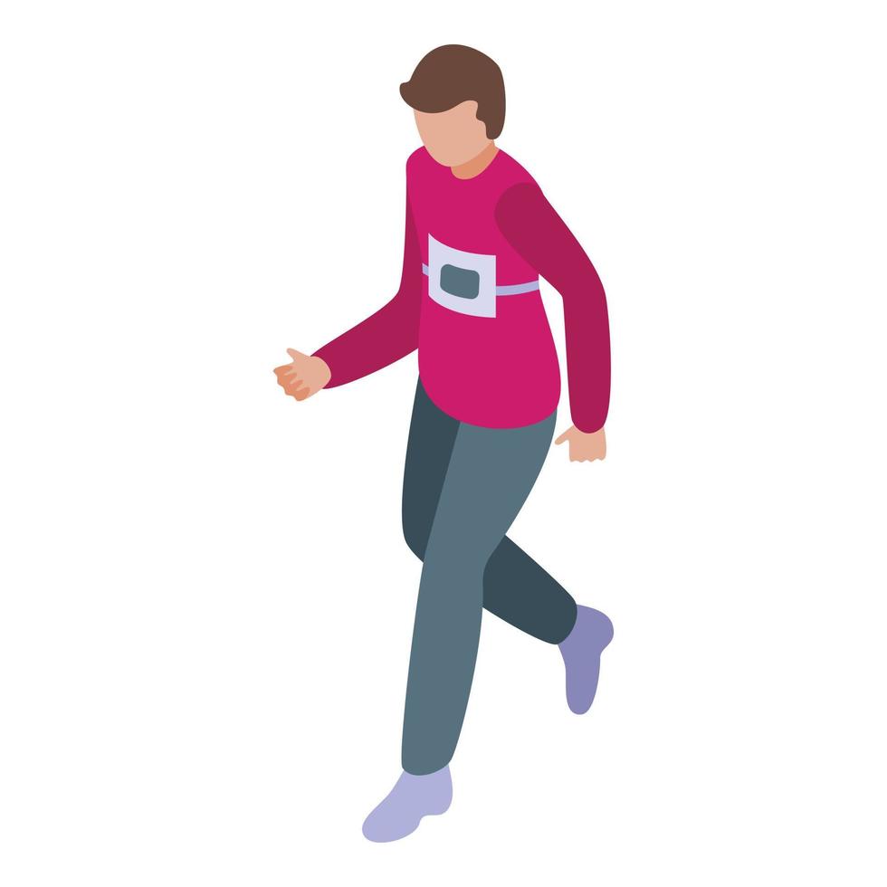 Running boy icon isometric vector. Fat disease vector