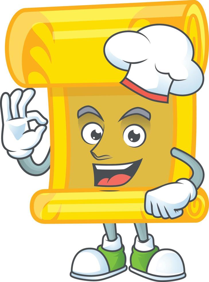 Chinese gold scroll cartoon character style vector