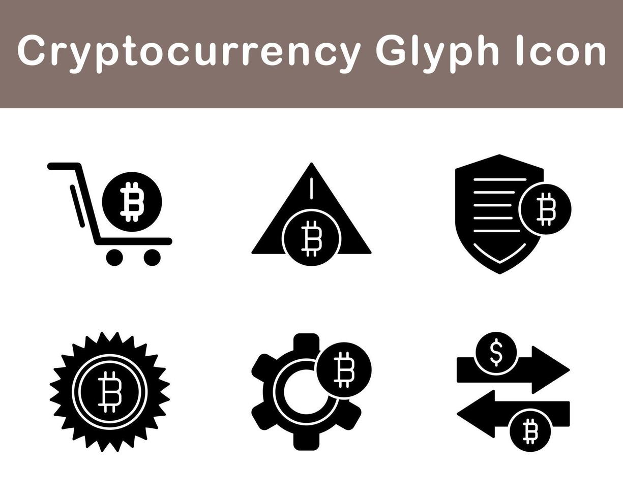 Bitcoin And Cryptocurrency Vector Icon Set