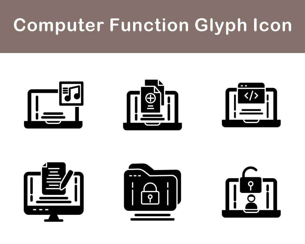 Computer Function Vector Icon Set