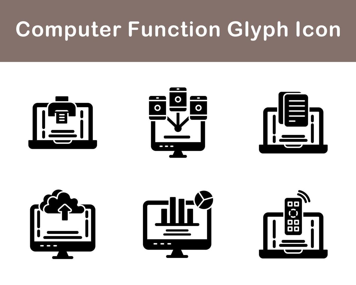 Computer Function Vector Icon Set