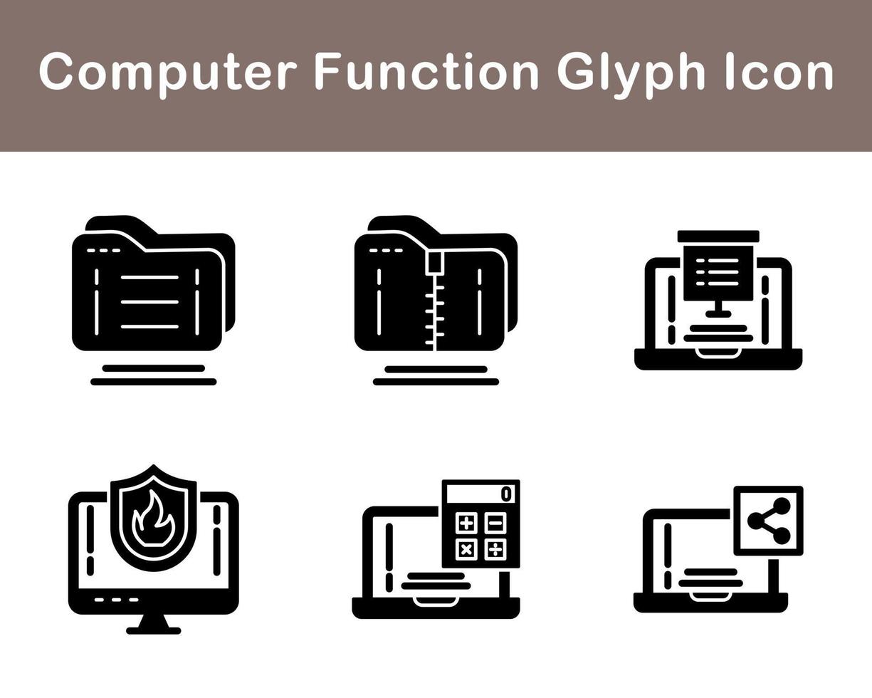 Computer Function Vector Icon Set