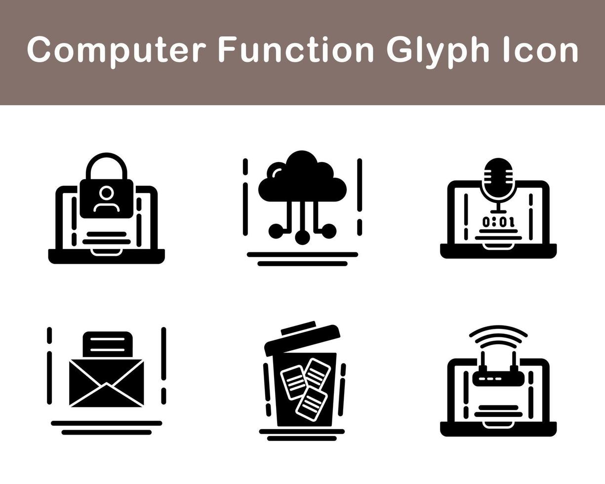 Computer Function Vector Icon Set