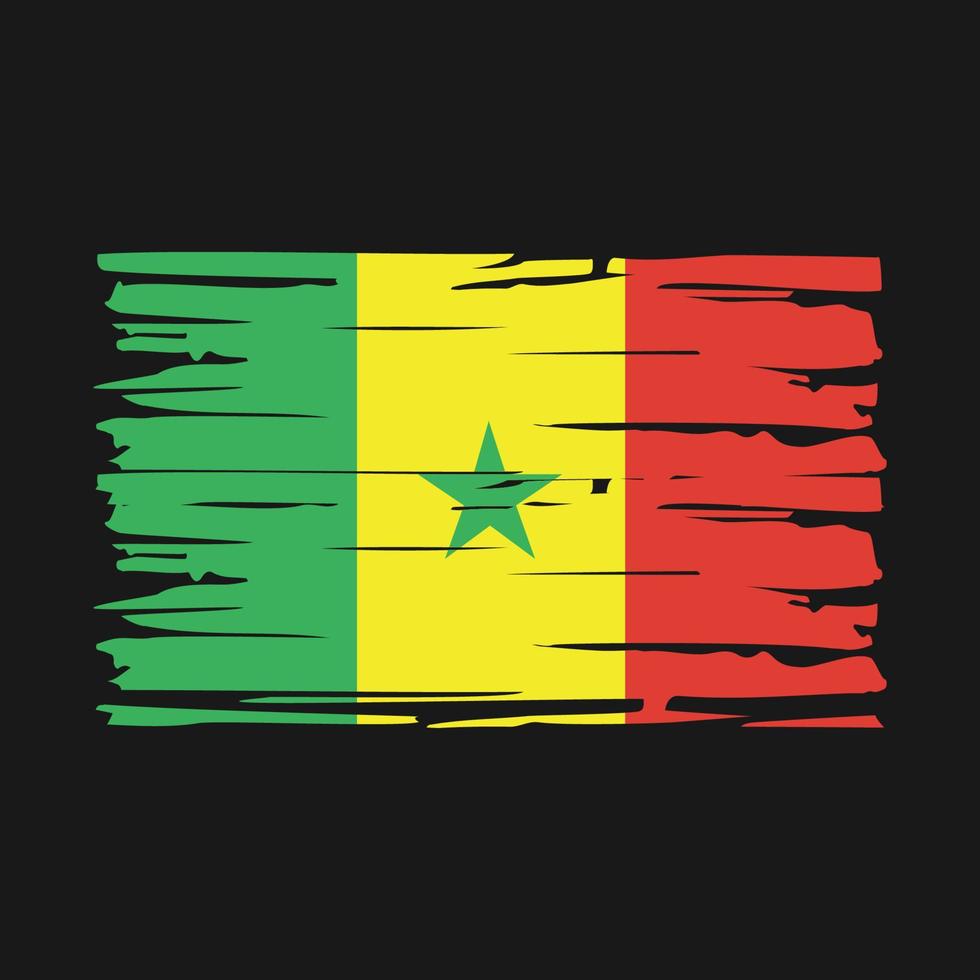 Senegal Flag Brush vector