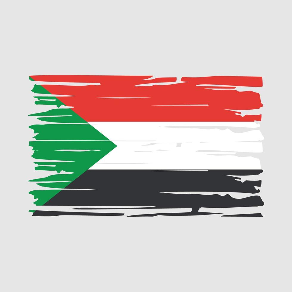 cepillo de bandera de sudán vector