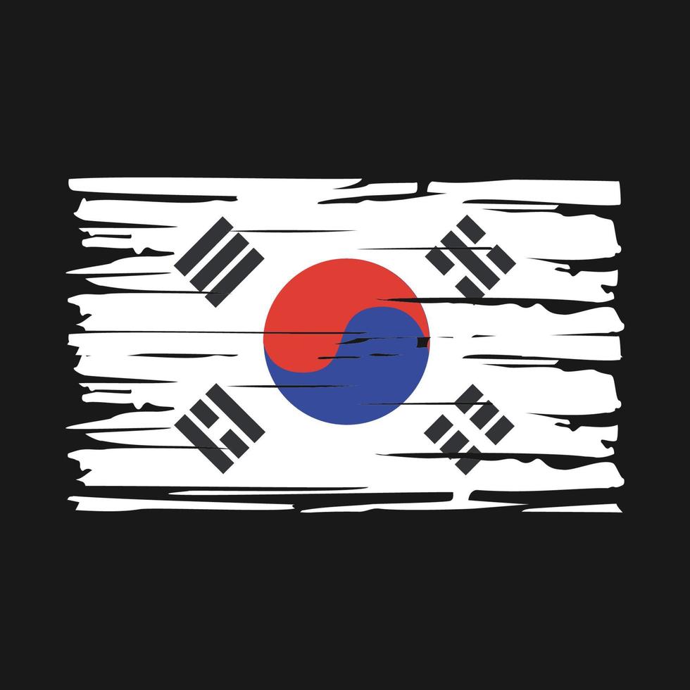 South Korea Flag Brush vector