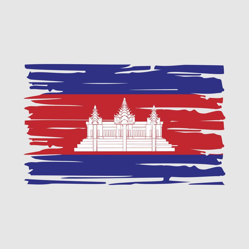 Cambodia Flag Brush vector