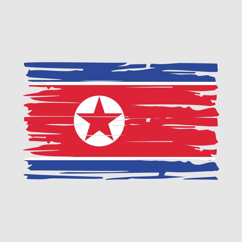North Korea Flag Brush vector