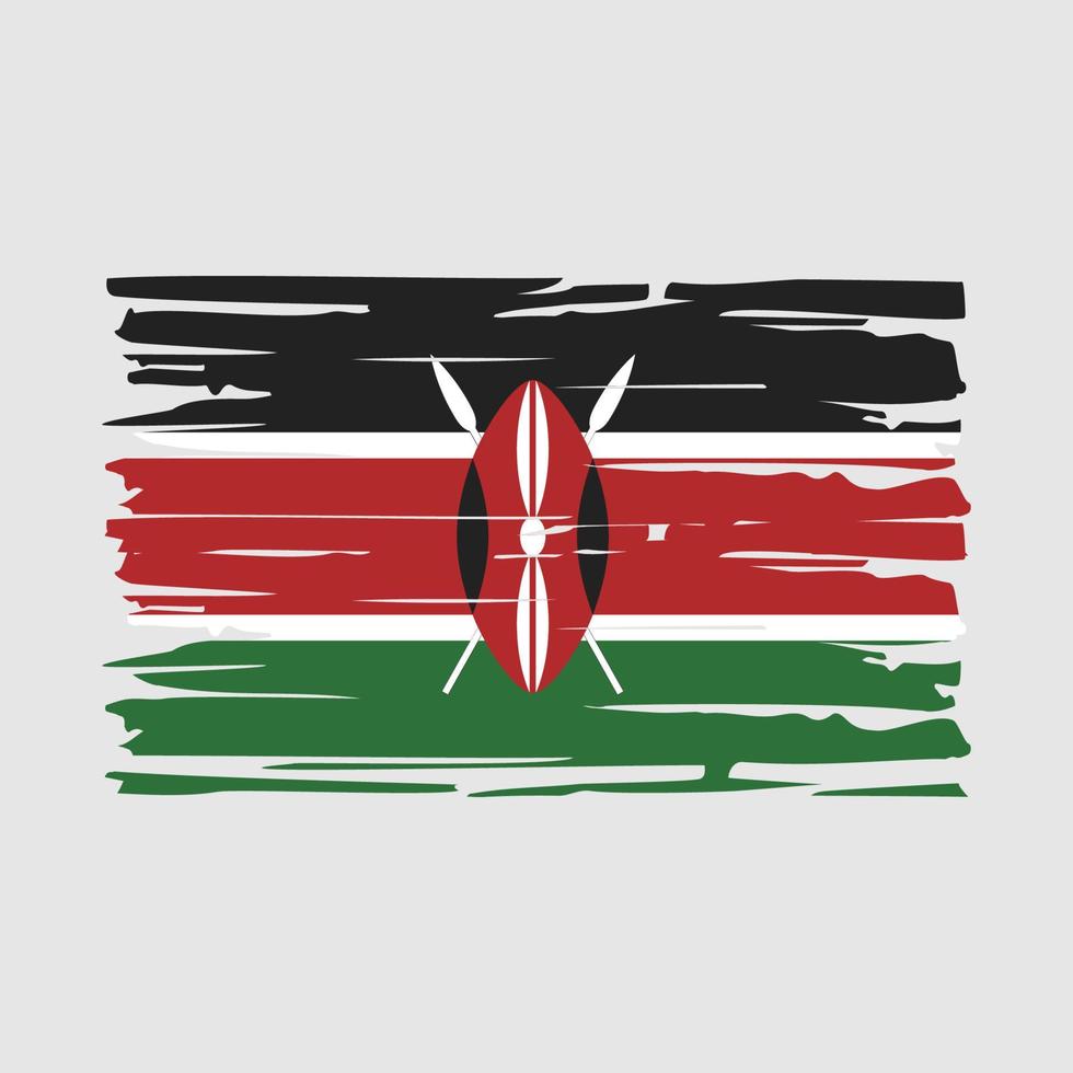 Kenya Flag Brush vector