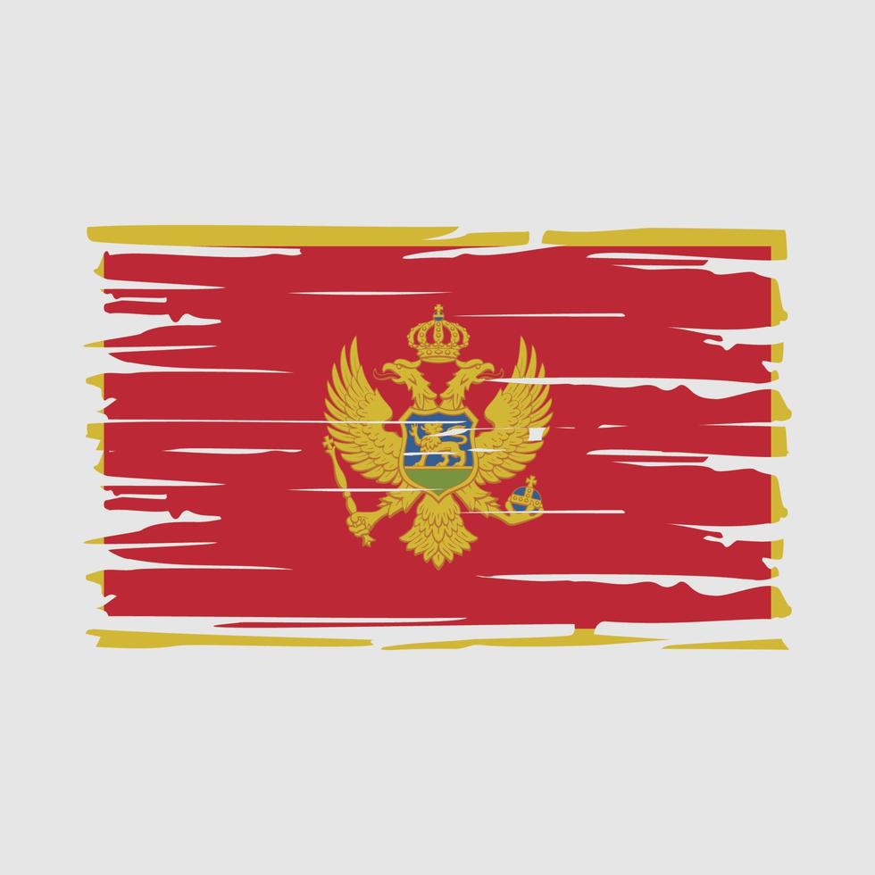 cepillo de bandera de montenegro vector