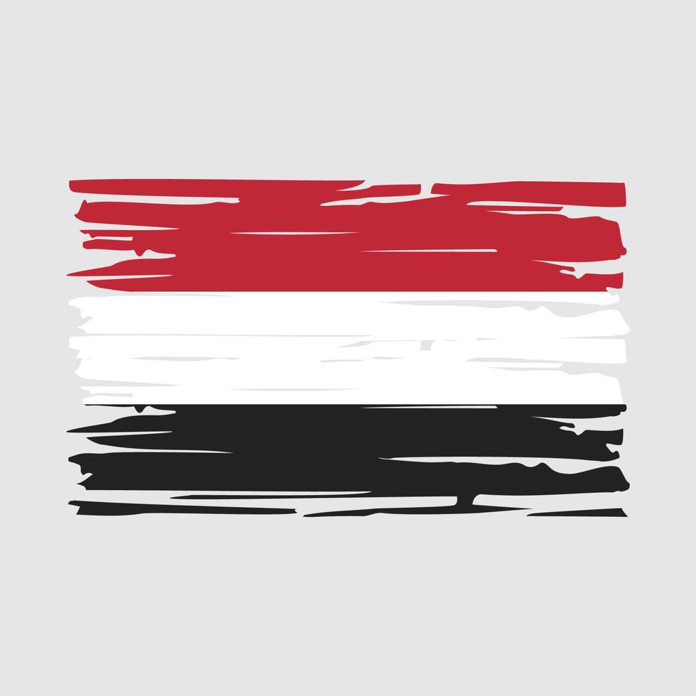 pincel de bandera de yemen vector