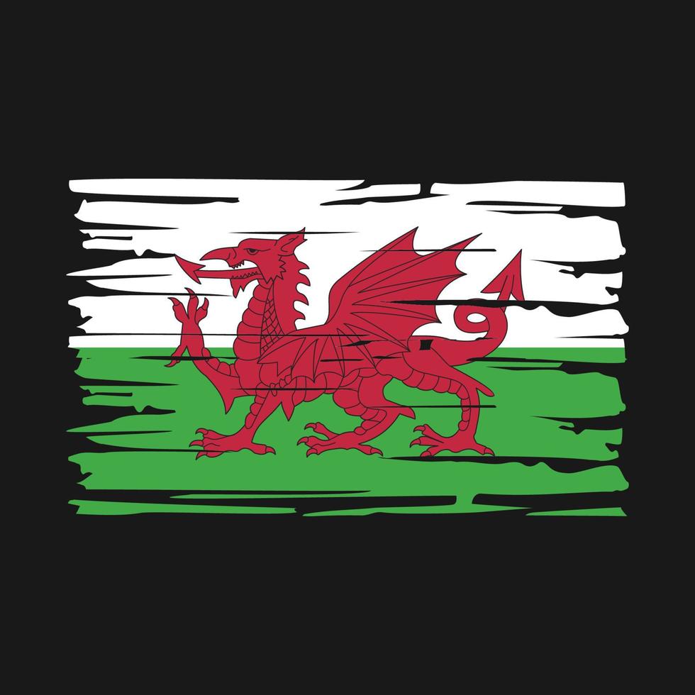 Wales Flag Brush vector