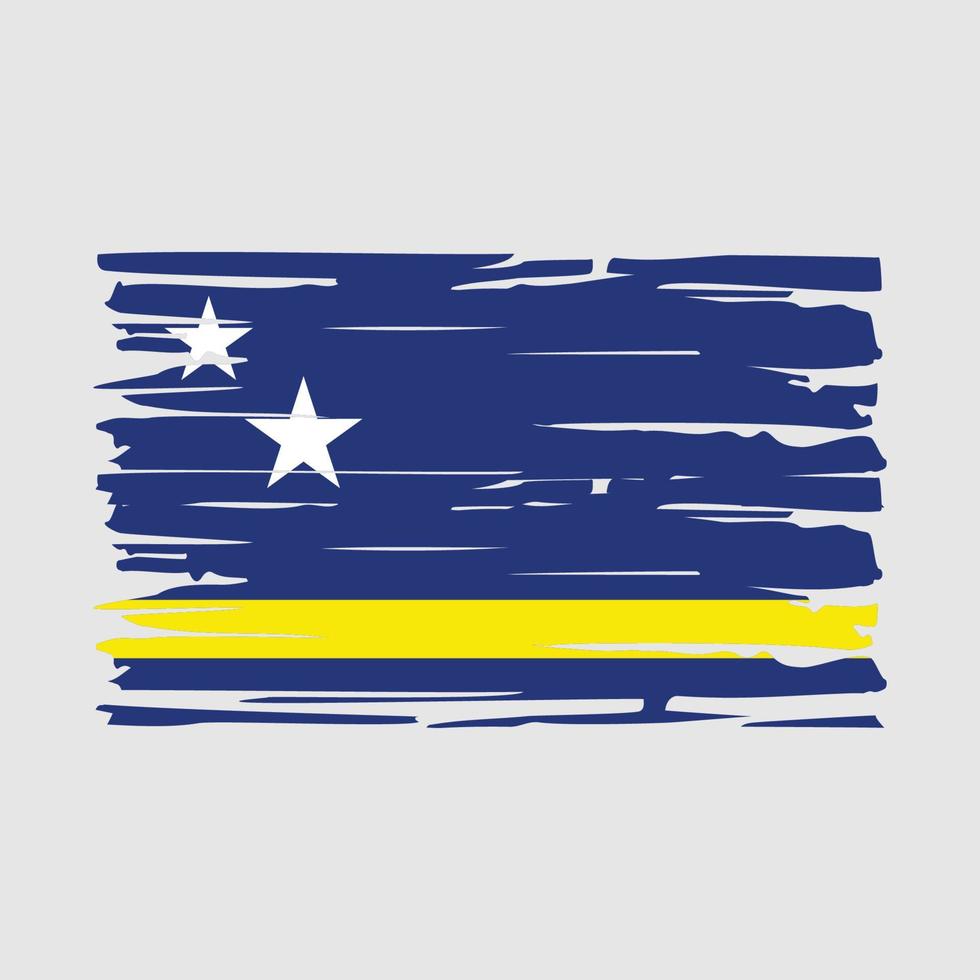 Curacao Flag Brush vector