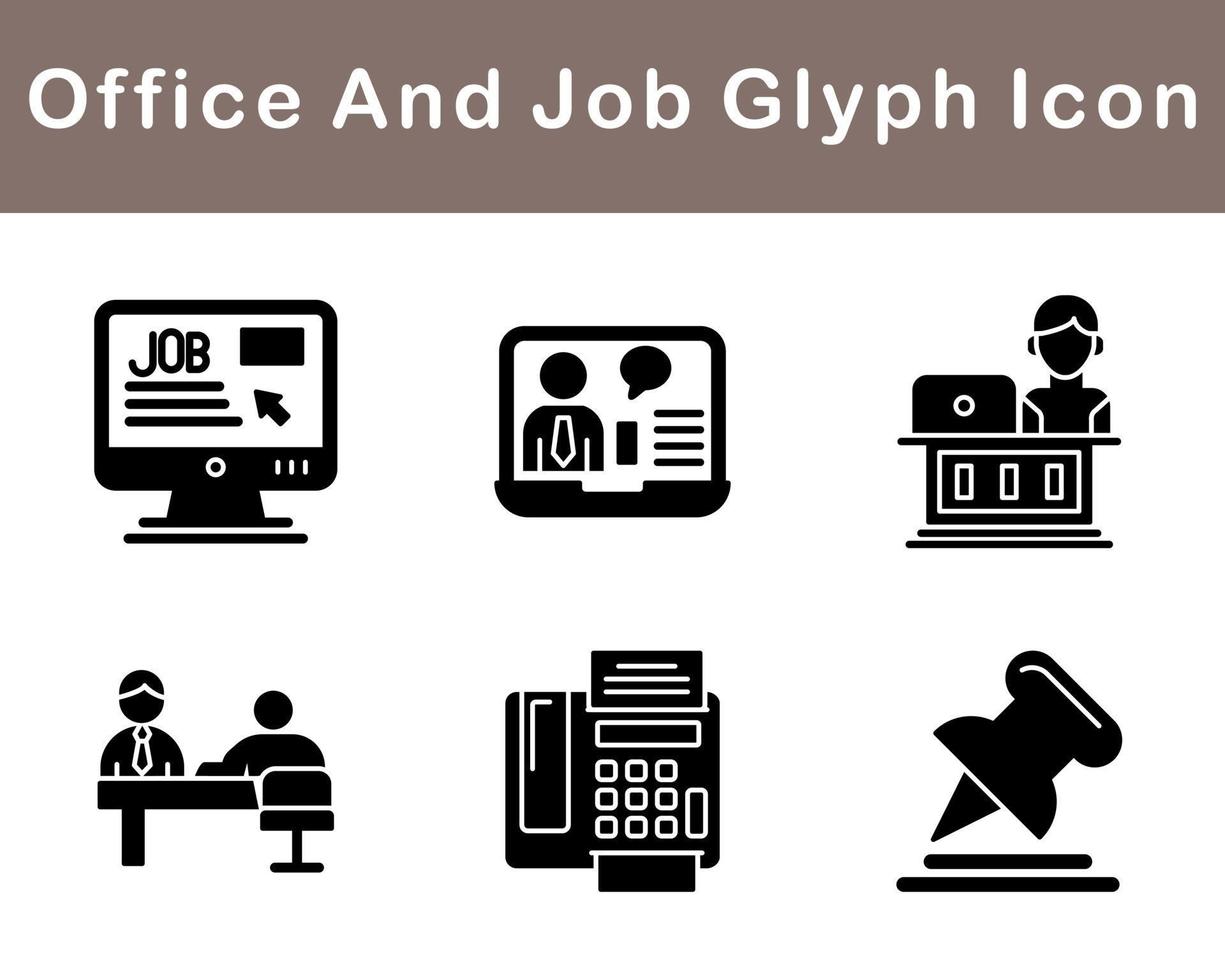 Work Office And Job Vector Icon Set