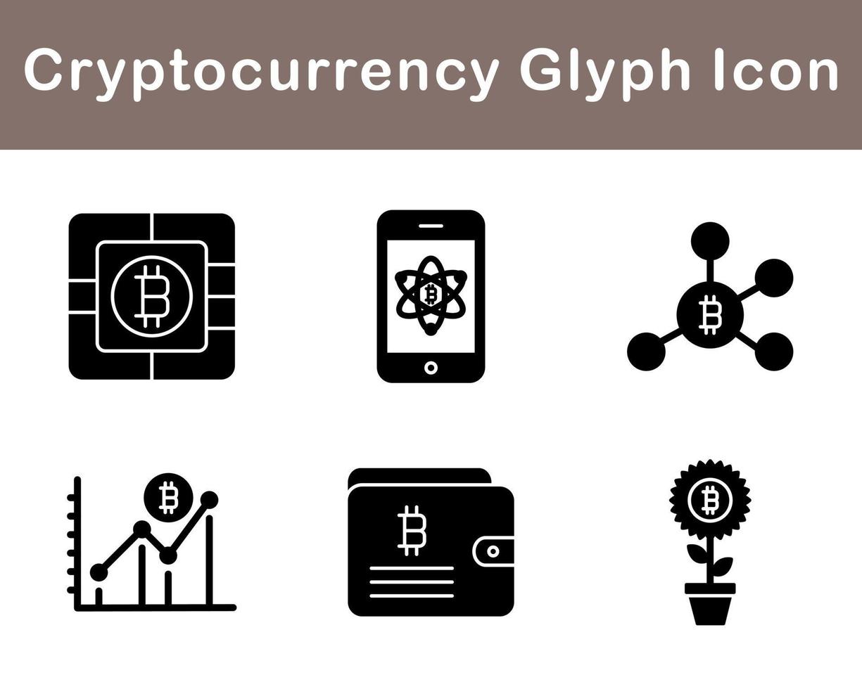 Bitcoin And Cryptocurrency Vector Icon Set