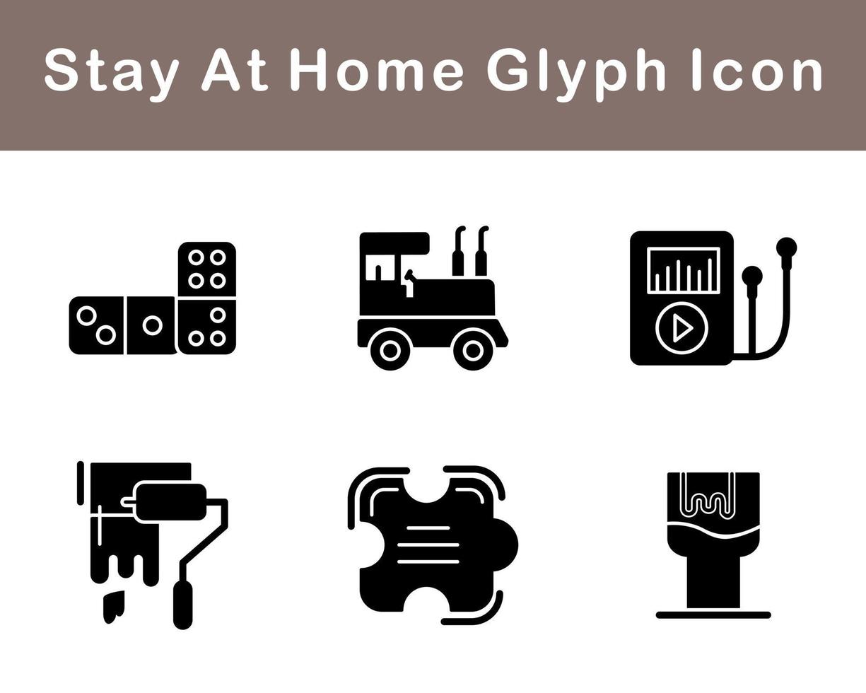 Stay At Home Vector Icon Set