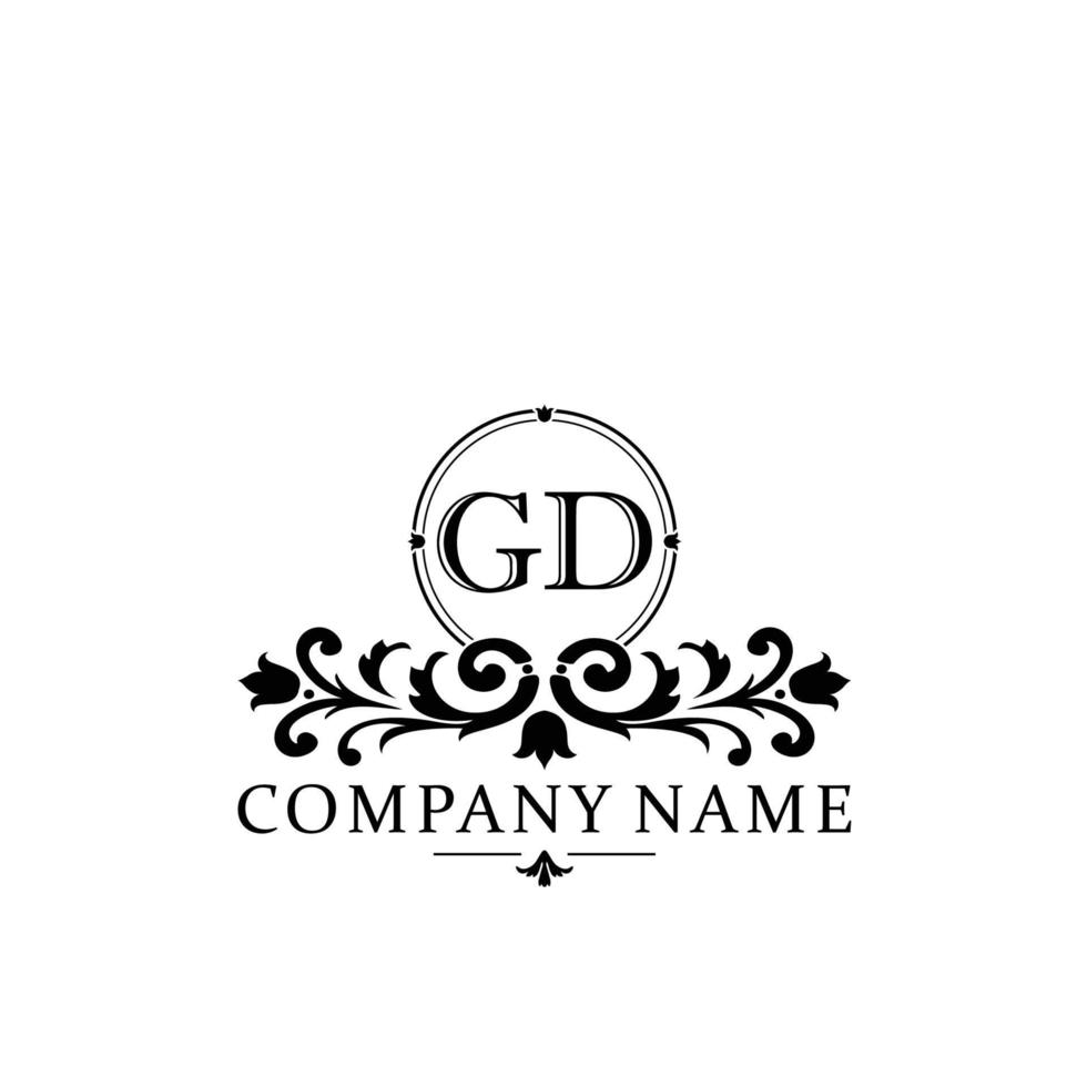 letter GD floral logo design. logo for women beauty salon massage cosmetic or spa brand vector