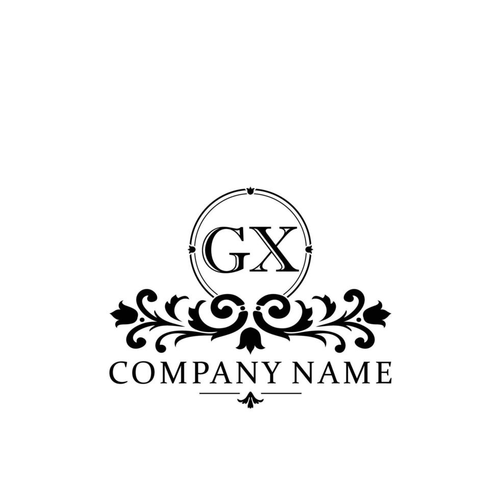 letter GX floral logo design. logo for women beauty salon massage cosmetic or spa brand vector