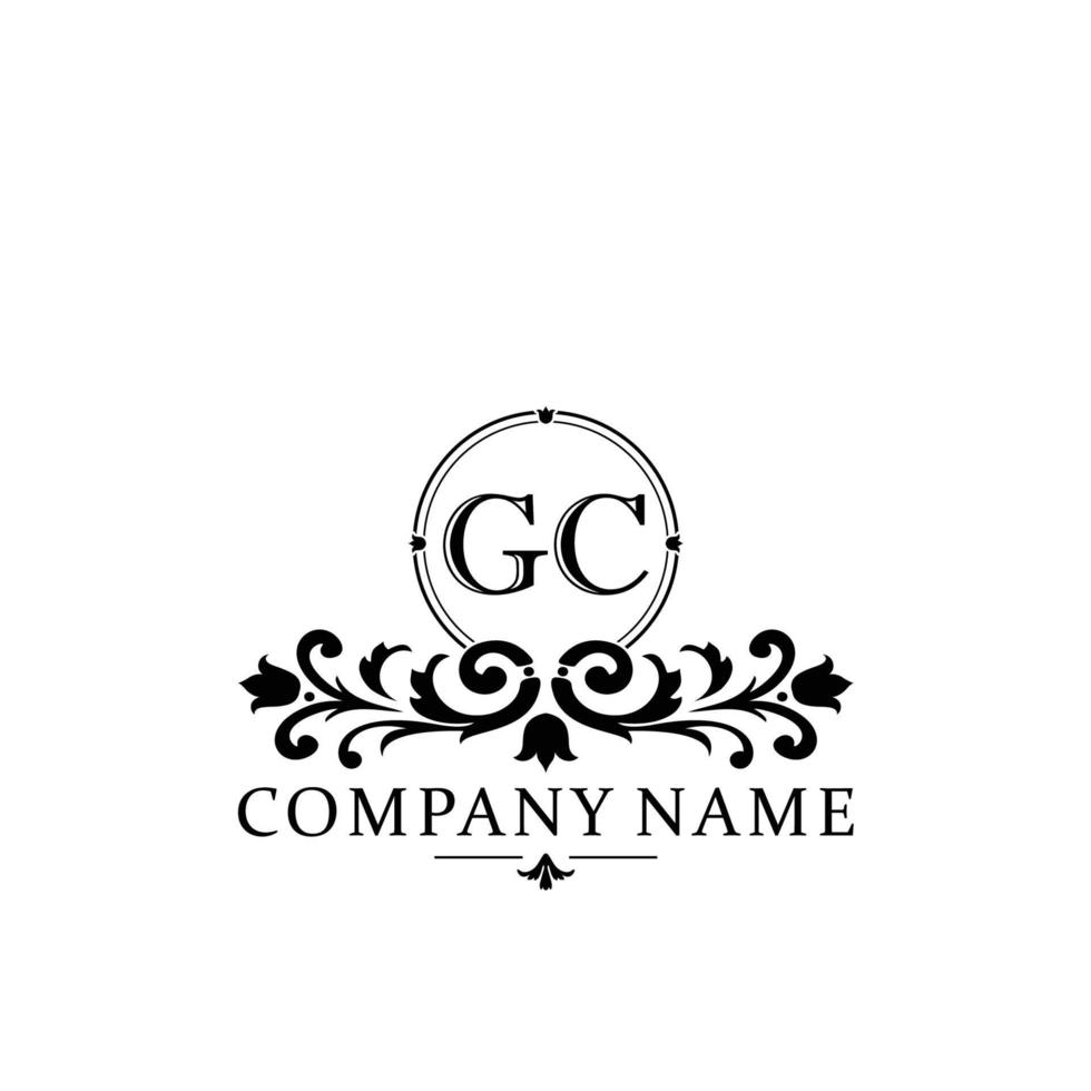 letra GC floral logo diseño. logo para mujer belleza salón masaje cosmético o spa marca vector