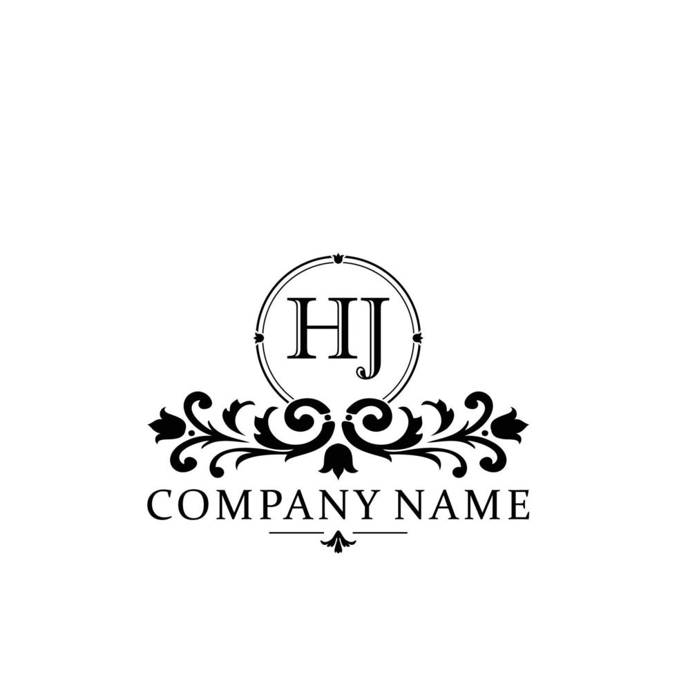 letter HJ floral logo design. logo for women beauty salon massage cosmetic or spa brand vector