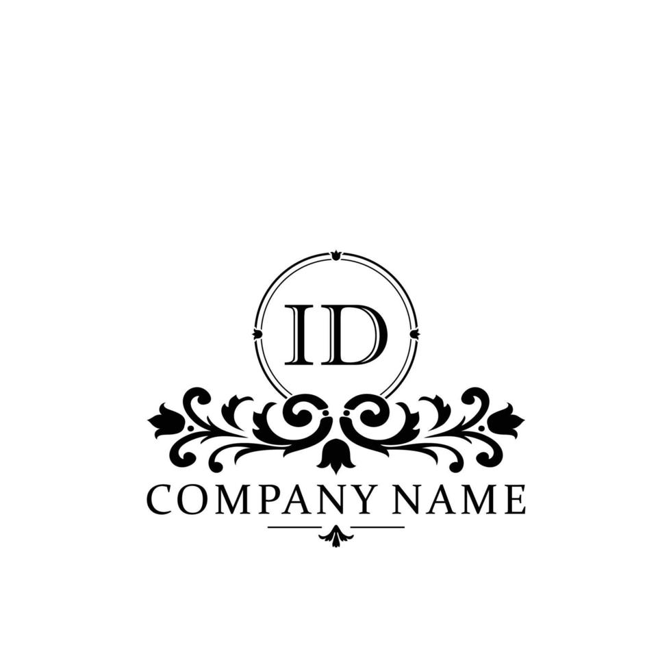 letter ID floral logo design. logo for women beauty salon massage cosmetic or spa brand vector