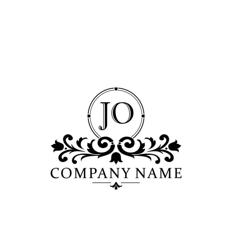 letter JO floral logo design. logo for women beauty salon massage cosmetic or spa brand vector