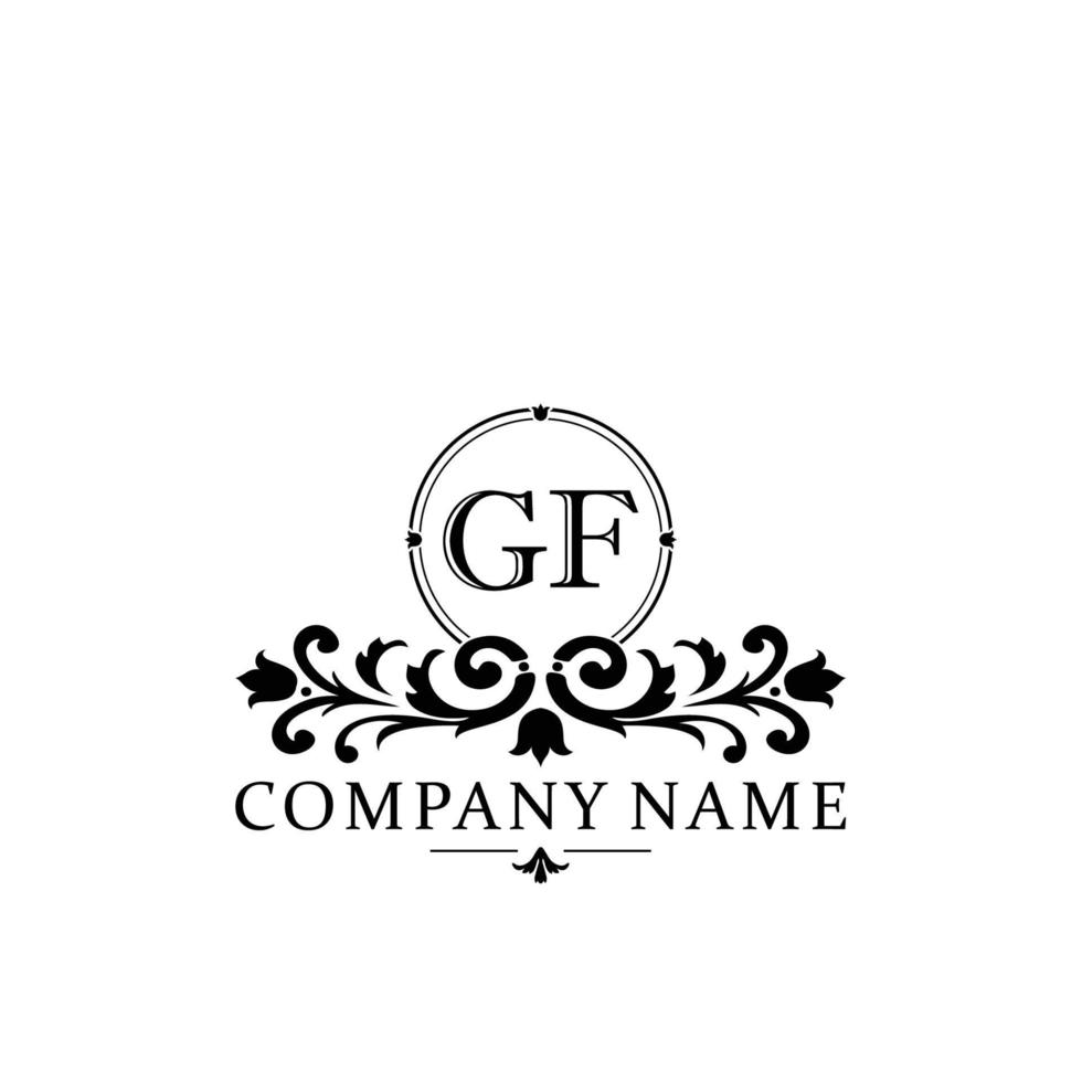 letter GF floral logo design. logo for women beauty salon massage cosmetic or spa brand vector