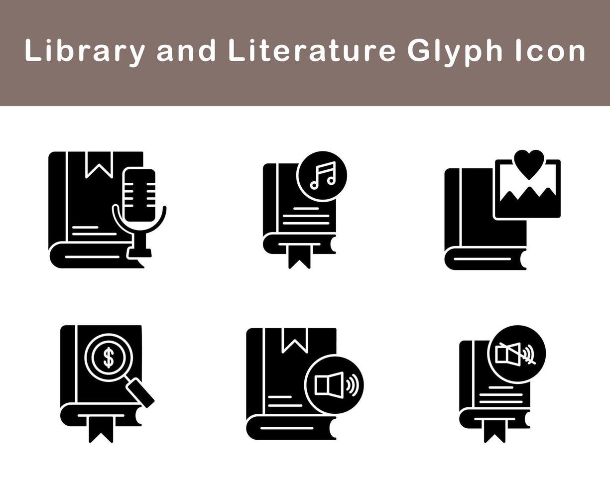 Library And Literature Vector Icon Set