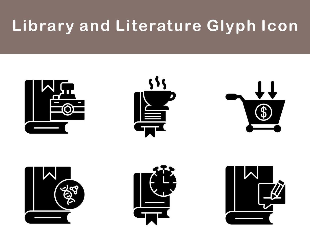 Library And Literature Vector Icon Set