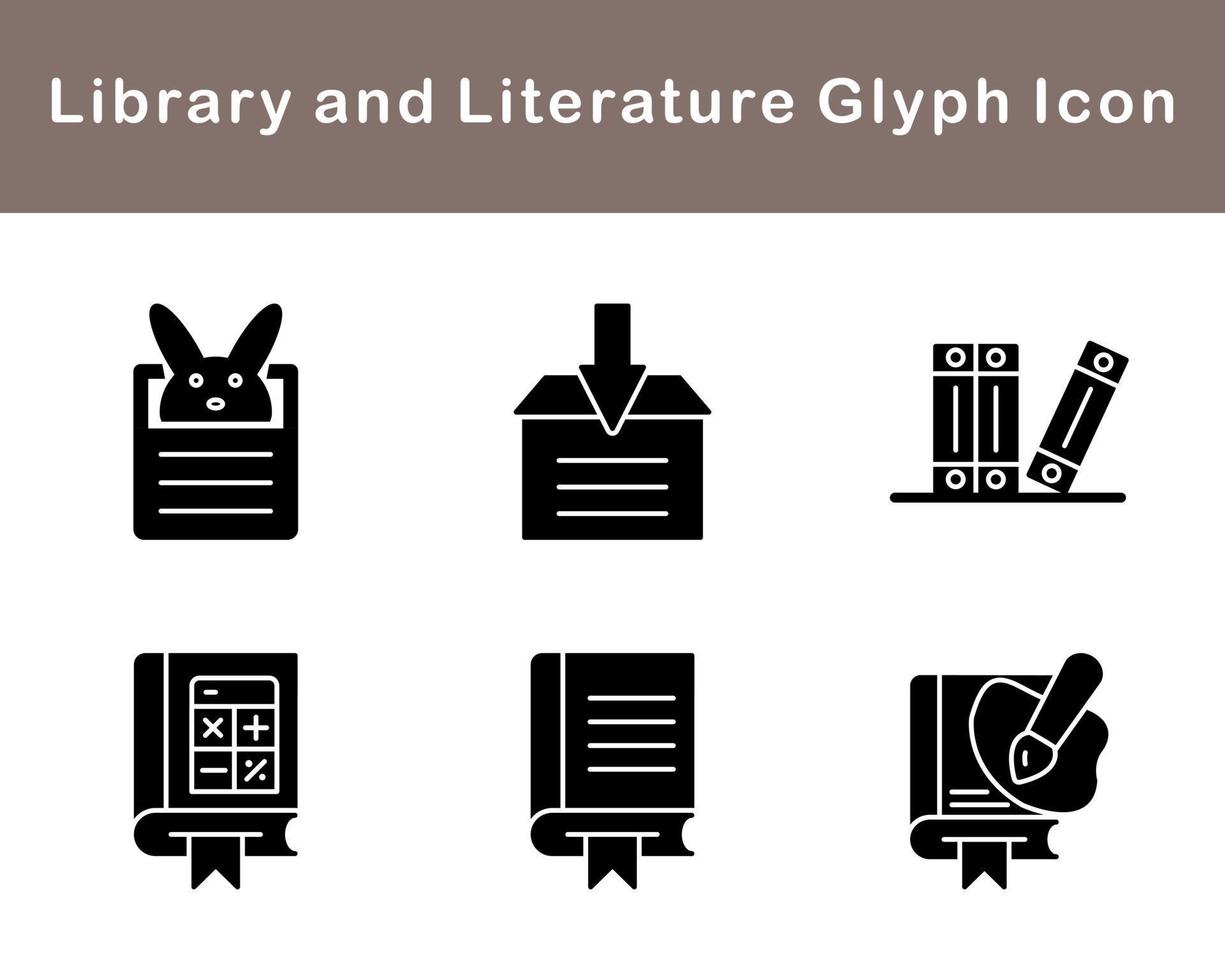 Library And Literature Vector Icon Set