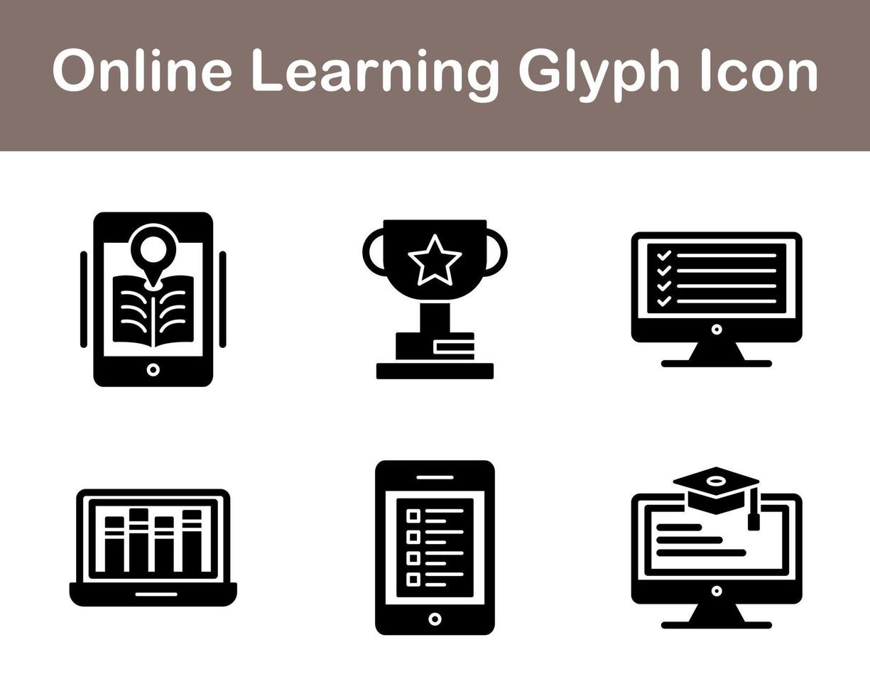 Online Learning Vector Icon Set
