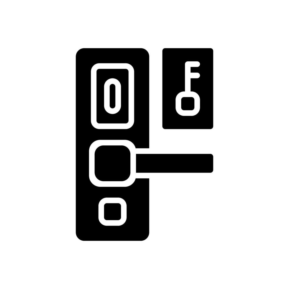 door handle icon with glyph style vector