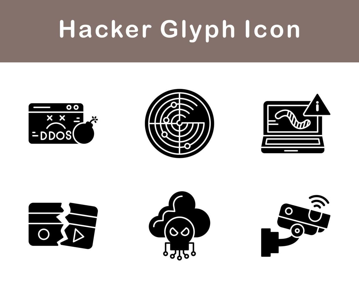 conjunto de iconos de vector de hacker