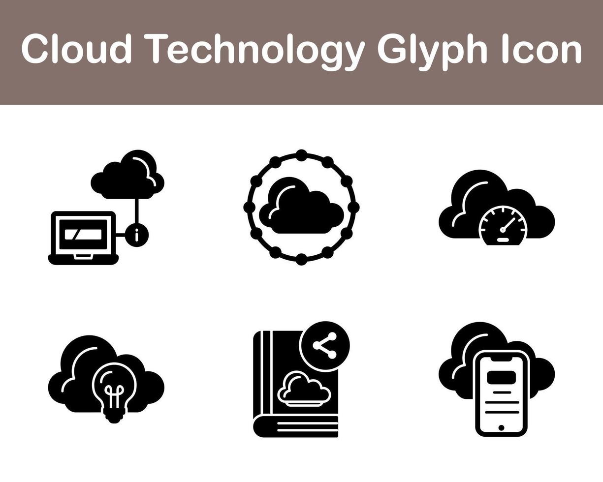 Cloud Technology Vector Icon Set