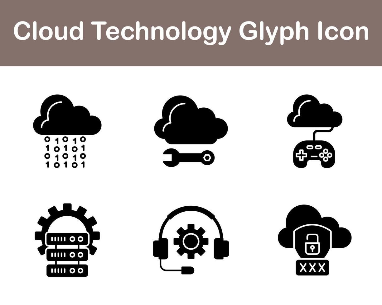 Cloud Technology Vector Icon Set