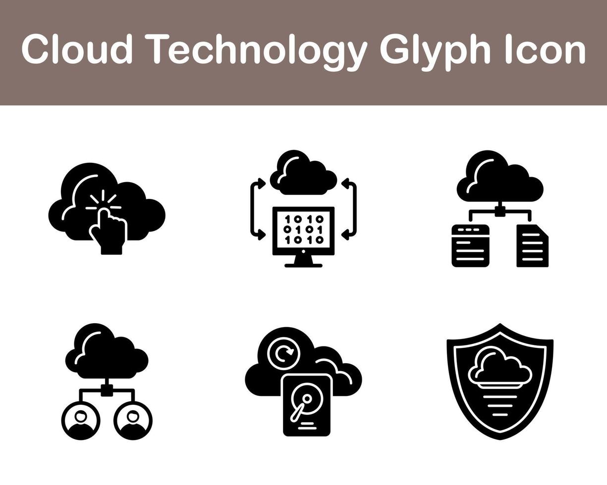 Cloud Technology Vector Icon Set