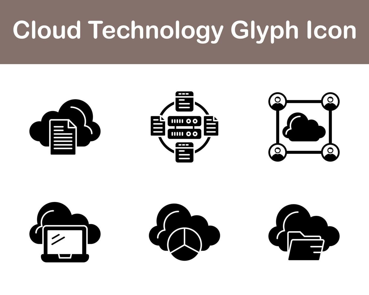 Cloud Technology Vector Icon Set