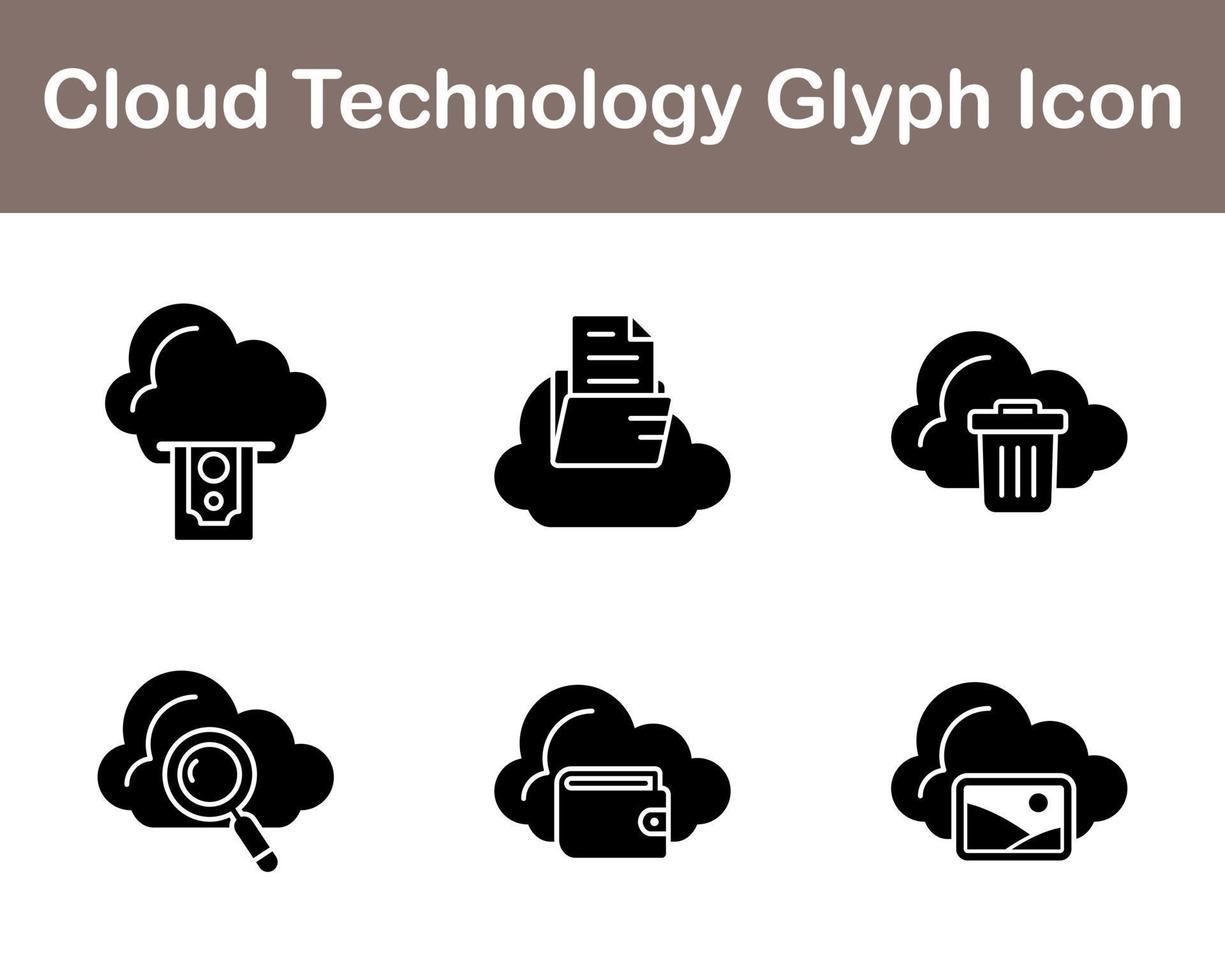 Cloud Technology Vector Icon Set