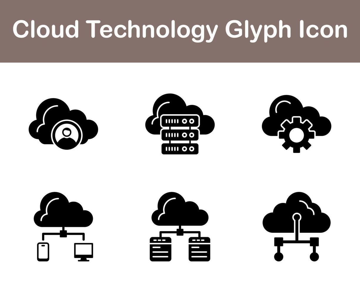 Cloud Technology Vector Icon Set