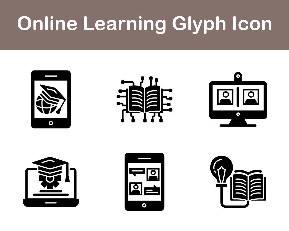 Online Learning Vector Icon Set