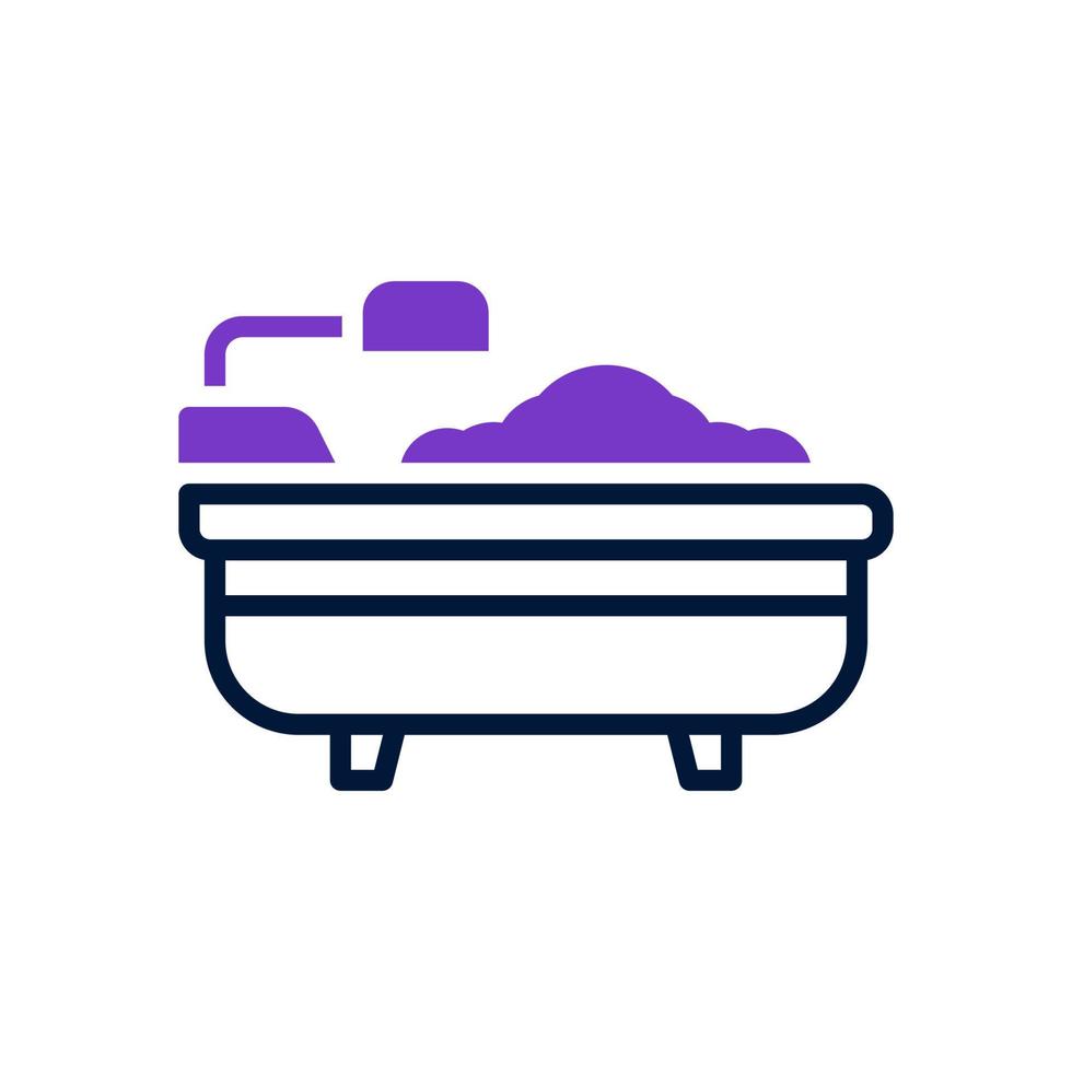 bathtub icon with mix line and solid style vector