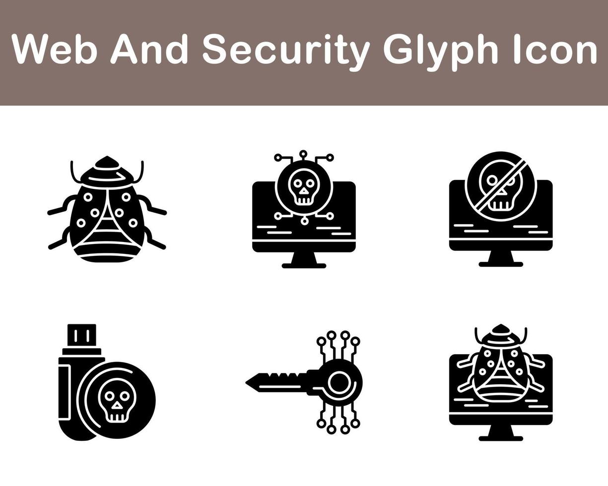 web y seguridad vector icono conjunto