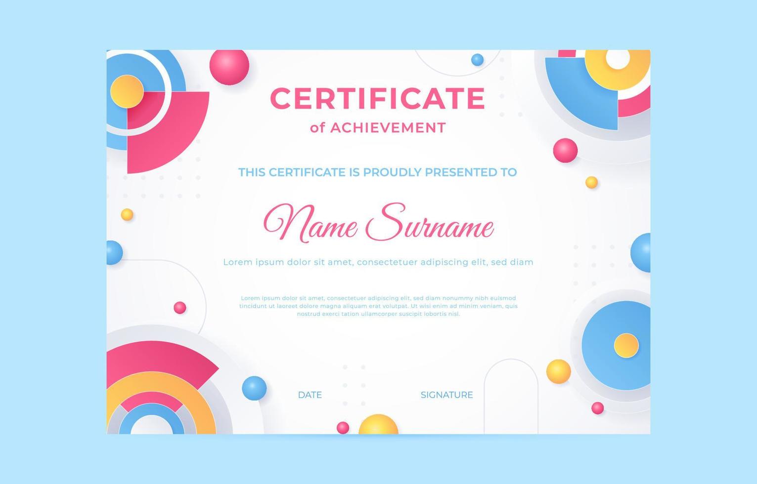 Creative radient Geometric Certificate vector