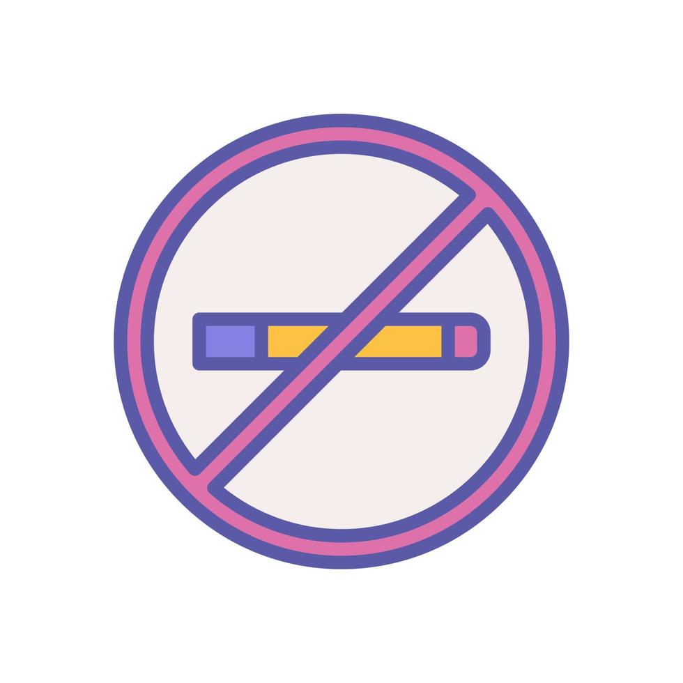 no smoking icon with filled color style vector