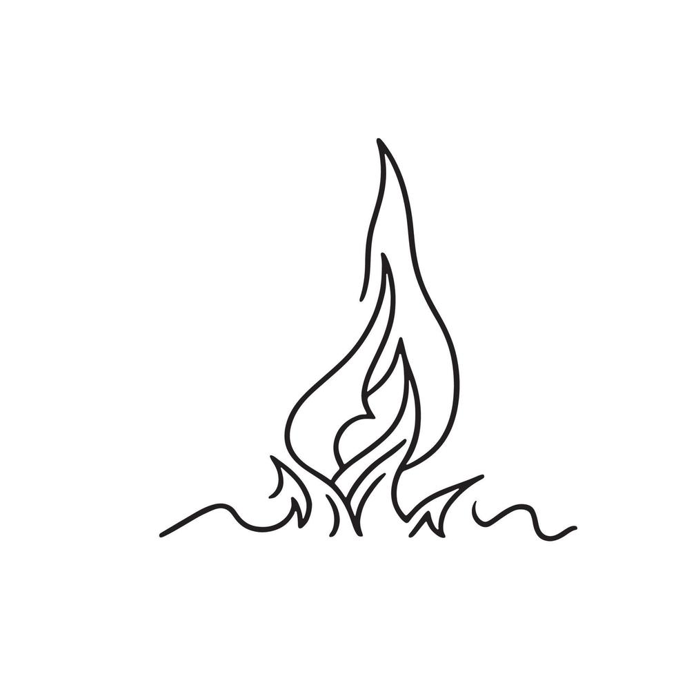 Simple Hand-Drawn Bonfire Outline in Flat Design vector